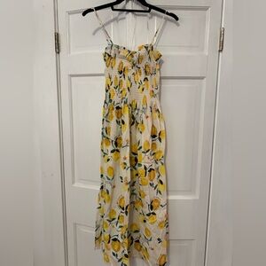 H&M Lemon Print Midi Dress